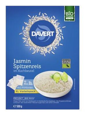 Davert 3x Jasmin Spitzenreis im Kochbeutel Ibis Rice 500g 500g