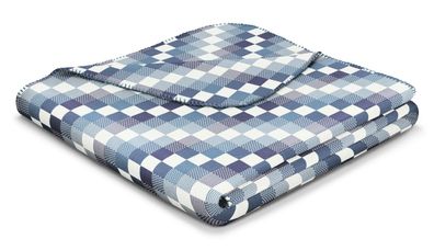 Biederlack Wohndecke Kuscheldecke 150x200 Stairway Karo kariert blau weiß 807601