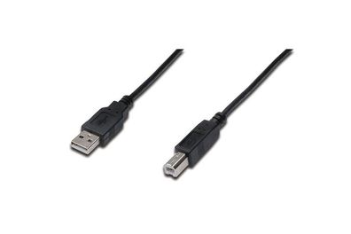 AK-300102-030-S USB Anschlusskabel, Typ A - B St/St, 3.0m, USB 2.0 geeignet, UL, sw
