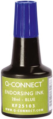 Q-Connect® KF25103 Stempelfarbe - ohne Öl, 28 ml, blau