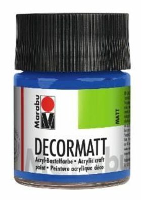 Marabu 1401 05 052 Decormatt Acryl, Mittelblau 052, 50 ml