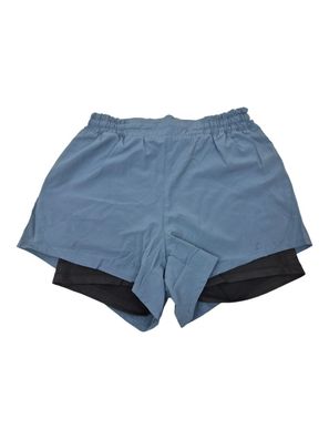 TCA Damen Performance 2-in-1 Laufshorts Blau Innerer Kompressionshose Shorts