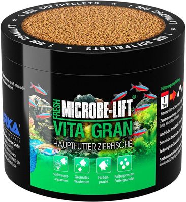 ARKA Microbe Lift VITA GRAN 500ml - Hauptfutter Futter Grasnulat für Zierfische