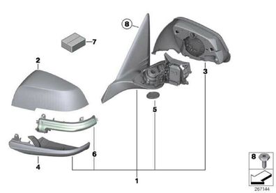 Original BMW Zusatzblinkleuchte Spiegel links 1er 3er F20 F30 F31 63137280771