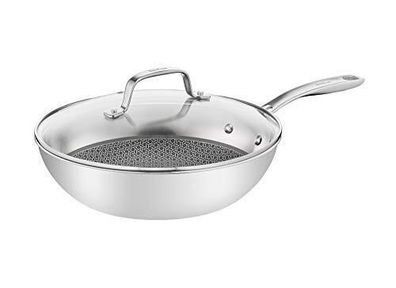 Tefal E49716 Eternal Mesh Wokpfanne 28 cm für alle Herdarten inkl. Glasdeckel