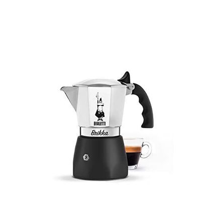 Bialetti 0007312 Kaffeeautomat New Brikka 2 Tassen Messbecher Aluminium Silber