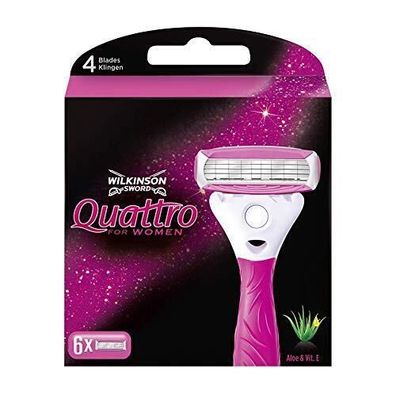 Wilkinson Sword Quattro for Women Rasierklingen für Damen Ersatzklingen 6 Stück