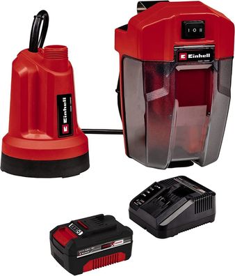 Einhell Akku-Klarwasserpumpe GE-SP 18 LL Li 4500 L/h inkl. 4,0 Ah Akku Ladegerät