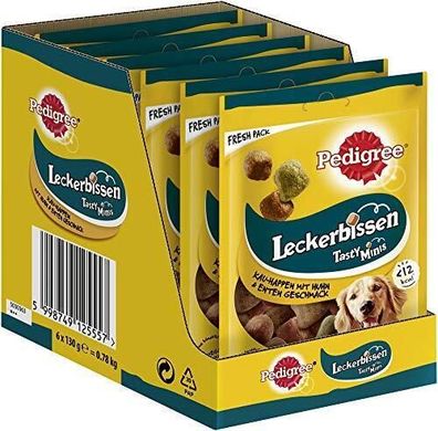 Pedigree Leckerbissen Kau-Happen Kleine Hundesnacks Huhn Vorratspack 6 x 130 g