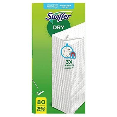 Swiffer Bodenwischer Trockene Bodentücher 1 x 80 Tücher Staub Tierhaare Haushalt