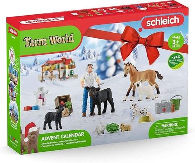 Schleich 98643 Adventskalender Farm World Spielset Spielzeug Weihnachten Kinder