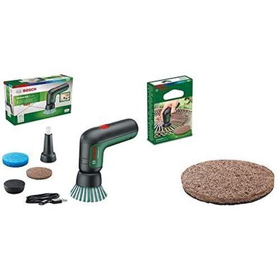 Bosch Home and Garden Akku Reinigungsbürste UniversalBrush + 3 Hochleistungspad