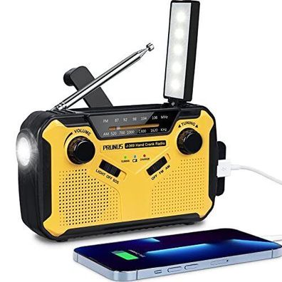 PRUNUS J-369 Solar Radio Kurbelradio FM/AM Taschenlampe 3000mAh Power Bank SOS