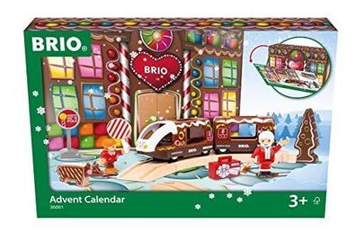 BRIO World 36001 Kinder Adventskalender 2022 Weihnachtlicher Holzeisenbahn-Spaß