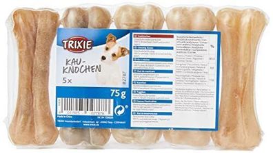 Trixie 2787 Kauknochen Gepresst 8 cm 5 x 15 g Kausnack Hunde Klein Leckerli