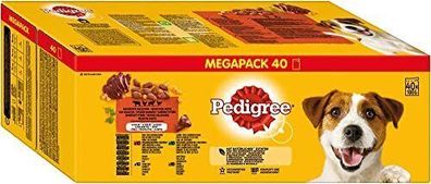 Pedigree Gemischte Selektion Hundenassfutter Rind Huhn Lamm & Geflügel 40 x 100g