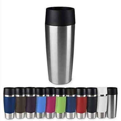 Emsa 515614 Isolierbecher Travel Mug Grande Quick Press Kaffee 500 ml Edelstahl