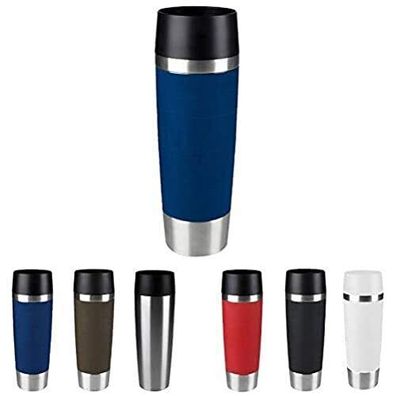 Emsa 515618 Isolierbecher Travel Mug Grande Quick Press Verschluss 500 ml Blau