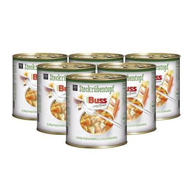 Buss Fertiggericht Steckrüben Eintopf Schweinefleisch Konserve 6er Pack 6 x 800g