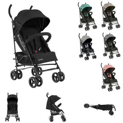 Kikkaboo Kinderwagen Käfer, Stahlrahmen, Korb, abnehmbare Vorderräder, Fußstütze