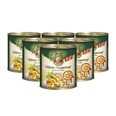 Buss Fertiggericht Omiâ€?s Héhnersuppe Suppentopf Nudeln Fleisch 6er Pack 6 x 800g