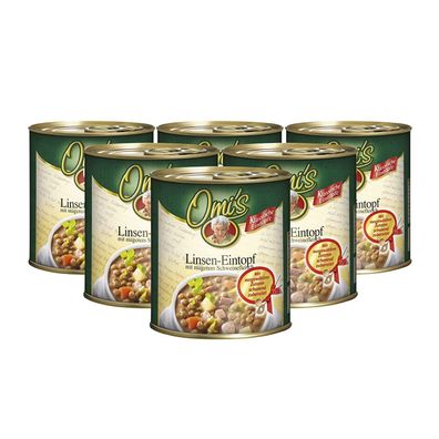 Buss Fertiggericht Omi’s Linsensuppe Linseneintopf Suppentopf 6er Pack 6 x 800g