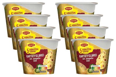 Maggi 5 Minuten Terrine Kartoffelbrei Chili Fertiggericht Instant Püree 8 x 42g