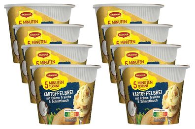 Maggi 5 Minuten Terrine Kartoffelbrei Creme Fertiggericht Instant Nudeln 8 x 53g