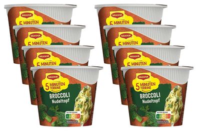 Maggi 5 Minuten Terrine Broccoli Nudeltopf Fertiggericht Instant Nudeln 8 x 50g