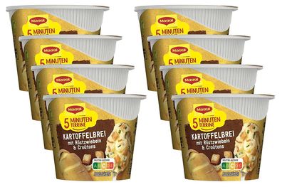 Maggi 5 Minuten Terrine Kartoffelbrei Röstzwiebeln Fertiggericht Püree 8 x 56g