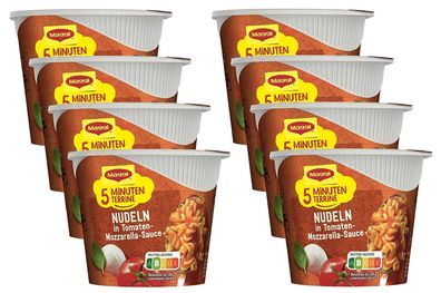 Maggi 5 Minuten Terrine Nudeln Tomate Mozzarella Sauce Fertiggericht 8 x 55g