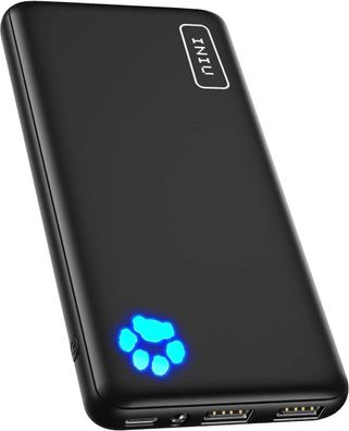 INIU Powerbank Externer Akku Leicht 10000 mAh 3 Ausgänge iPhone Samsung Huawei