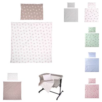 Lorelli Babybettwäsche-Set Eva 5-tlg Decke 75 x 75 cm, Kissen 29 x 42 cm, Bezüge