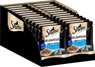 Sheba Delikatesse Gelee Hochwertiges Nassfutter Katzenfutter Thunfisch 24 x 85 g