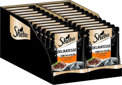 Sheba Delikatesse Gelee Hochwertiges Nassfutter Katzenfutter Truthahn 24 x 85 g