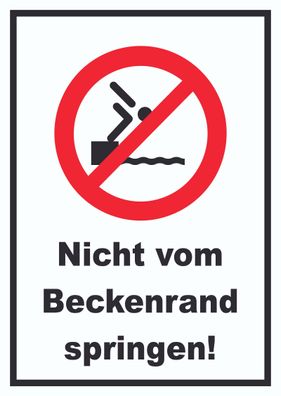 Nicht vom Beckenrand springen Schild