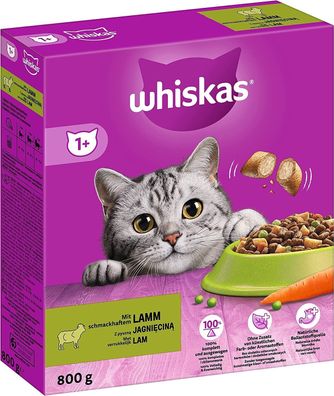 Whiskas Adult 1+ Trockenfutter Katzentrockenfutter Lamm 5er Pack 5 x 800g