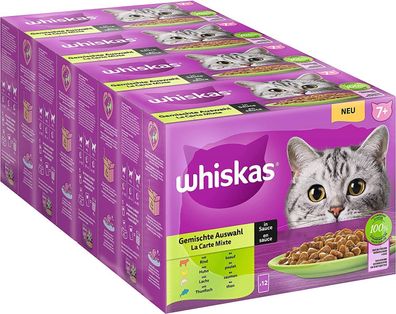 Whiskas Senior 7+ Katzennassfutter Gemischte Auswahl Sauce 48 Beutel 48 x 85g