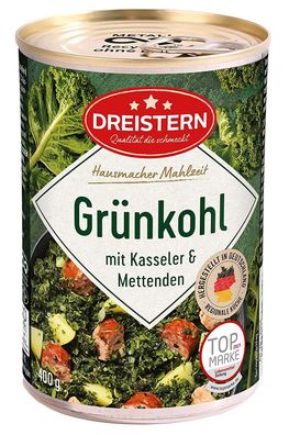 Dreistern Grünkohl Kasseler Mettenden Fleisch Fertiggericht Konservendose 400 g