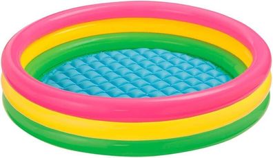 Intex 57422 Babypool Kinderpool Sunset Glow 3-Ring Mehrfarbig 147 x 33 cm 275 L