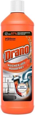 Drano Kéchen-Gel Rohrfrei Abflussreiniger Rohrreiniger Kéche Verstopfungen 1 L