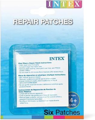 Intex 59631 Pool Flicken Reparaturflicken Löcher Transparent 6 Stück 7 x 7 cm