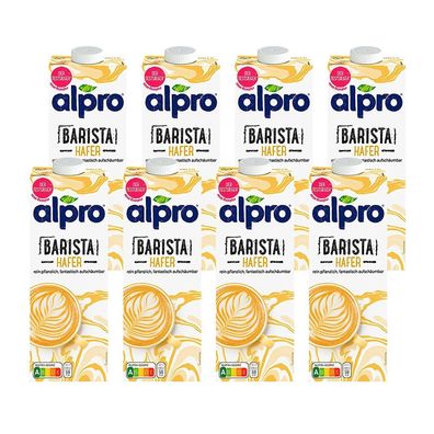 Alpro Barista Long Life Drink Pflanzliche Basis Schäumbar Hafer Vegan 8er Pack