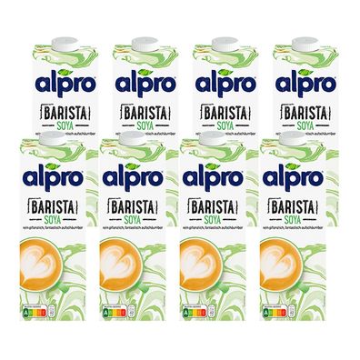 Alpro Barista Soya Sojadrink Pflanzlich Drink Aufschäumbar Kaffee Vegan 8er Pack