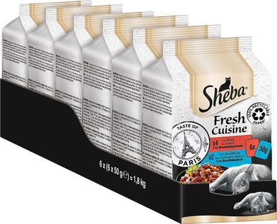 Sheba Katzennassfutter Fresh Cuisine Taste of Paris Rind Fisch 36 Beutel 36x50 g