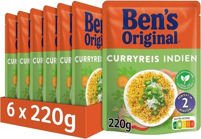 Uncle Ben's Original Express Reis Curryreis Indien Mikrowelle 6er Pack 6 x 220 g