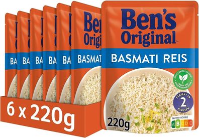 Uncle Ben's Original Express Reis Basmatireis Mikrowelle 6 Packungen 6 x 220 g