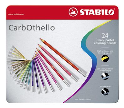 Stabilo Pastellkreidestift CarbOthello, 24er Metall-Etui