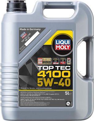 LIQUI MOLY 3701 Top Tec 4100 5W-40 Leichtlauf Synthesetechnologie Motoröl 5 L