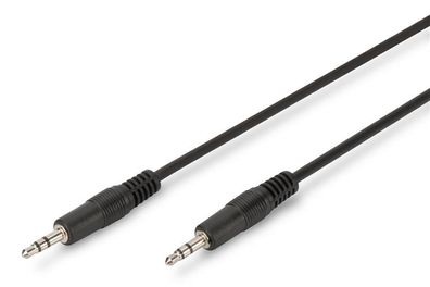 AK-510100-025-S Audio Anschlusskabel, stereo 3.5mm 2.50m, CCS, 2x0.10/10, M/M schwarz